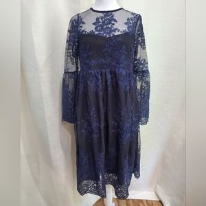 NWT Black and Blue Lace Maternity Dress